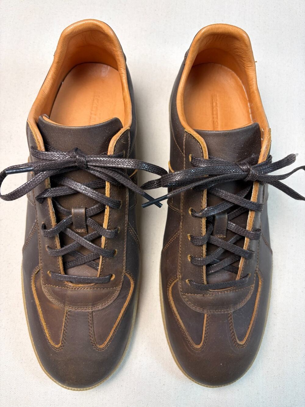 Beckett Simonon Morgen Trainers Men’s 11 Brown Leather Gum Sole Sneakers
